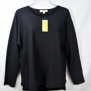 MICHAEL KORS Women's Light Knit Sweater XL Black Long Sleeve Top Blouse